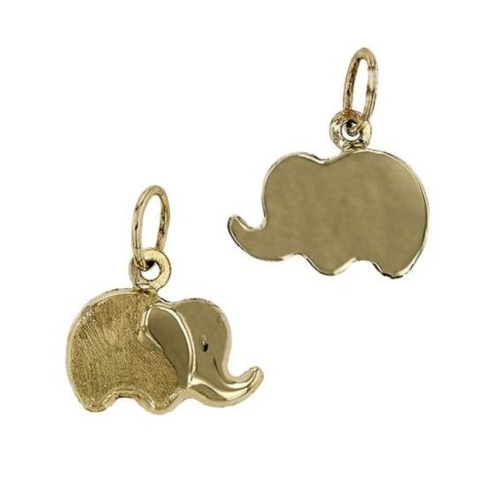 New 14K Yellow Gold Elephant Charm